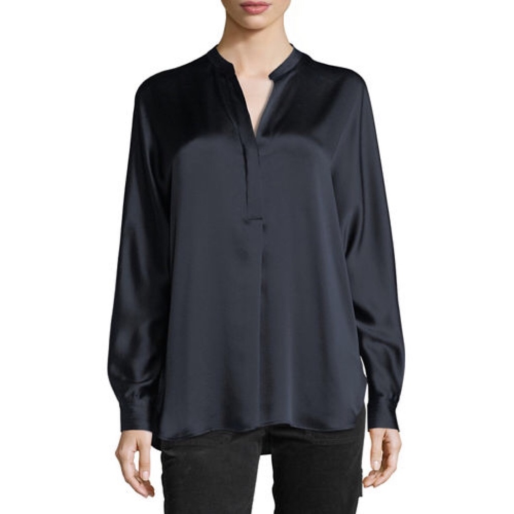 Vince Silk Double Front Blouse